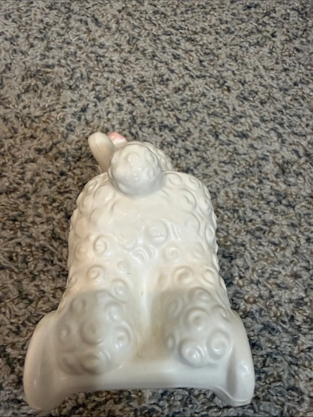 Vtg Baby Lamb on Wheels Bell Planter Art Nursery Pottery Inarco Japan MCM Kitsch